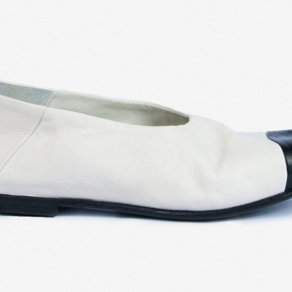 Ernesto Dolani White leather Slip on shoe with black toe - Picture 4 of 4